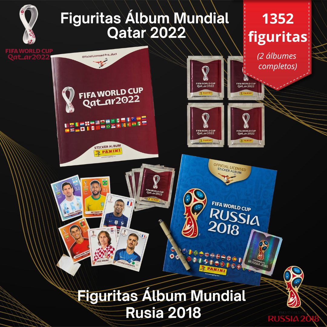 COMPLETE PACK — Qatar 2022 and Russia 2018 World Cup Stickers