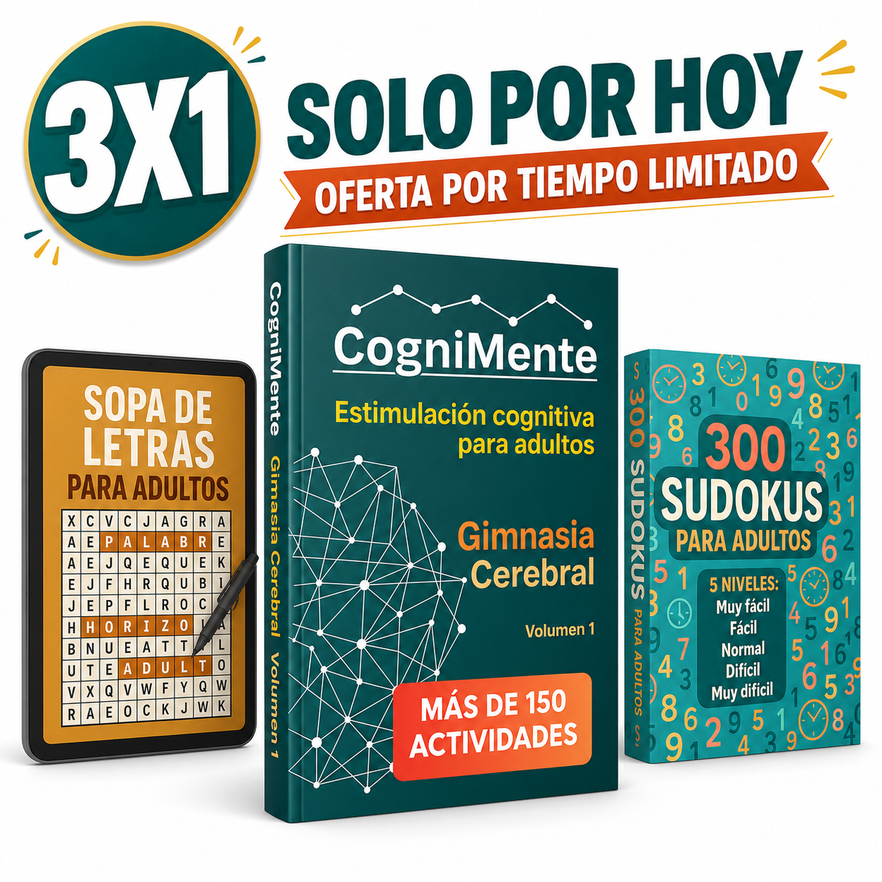 3x1 | 3 Libros Para Que Tus Papás y Abuelos Mantengan una Mente Activa y Ágil